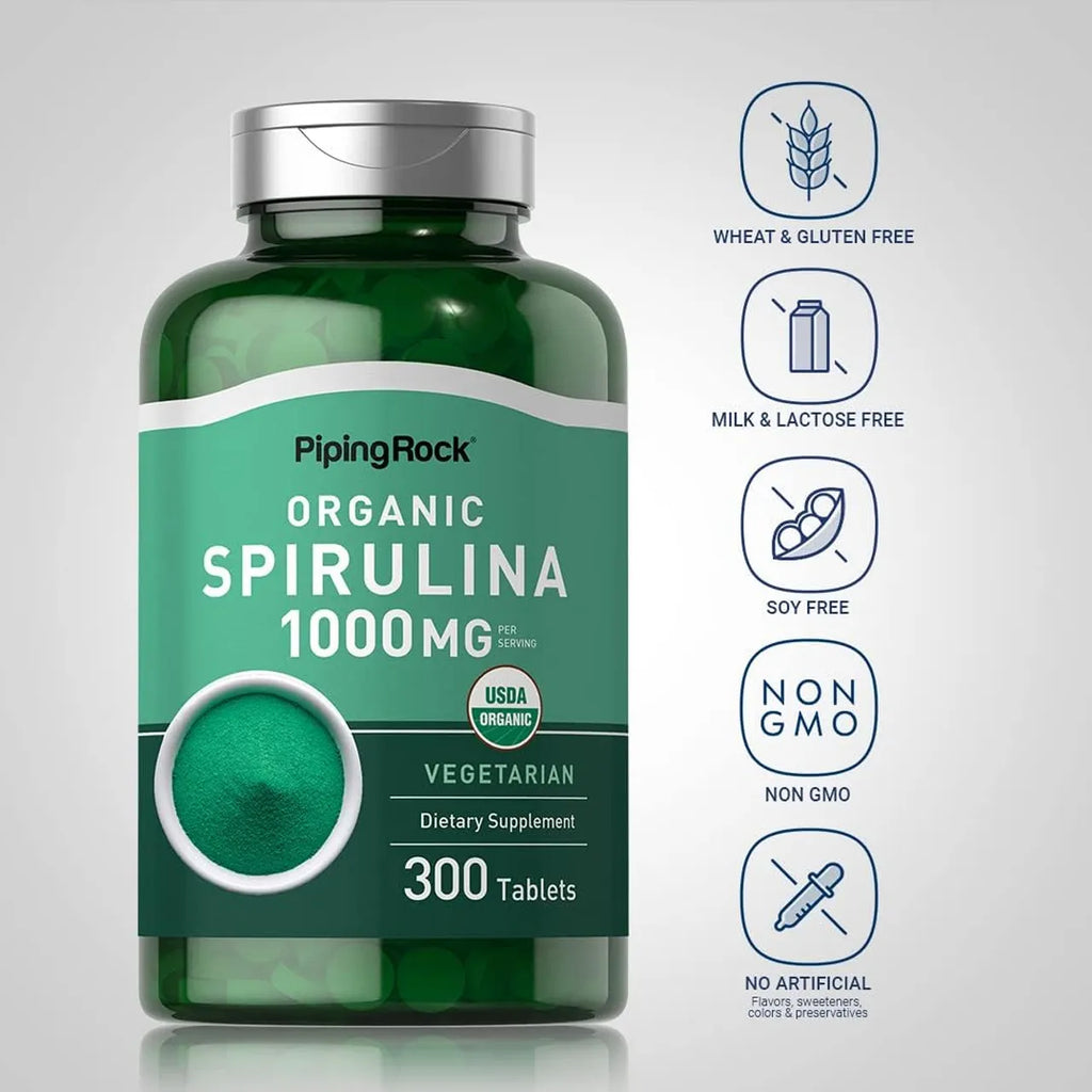 Organic Spirulina 1000 MG 300 Tablets