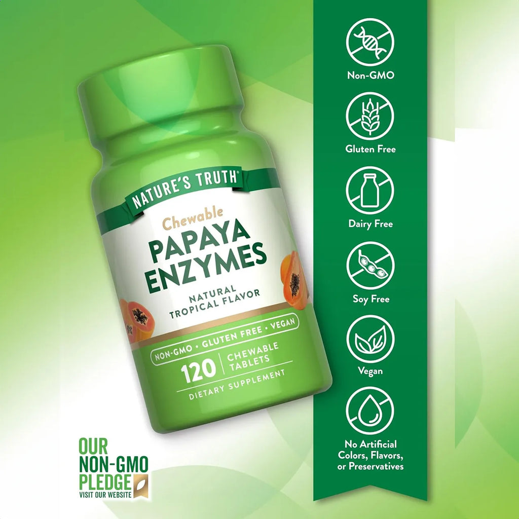 Papaya Enzymes 120 Chewable Tablets