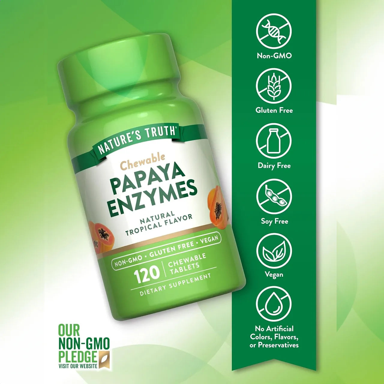 Papaya Enzymes 120 Chewable Tablets
