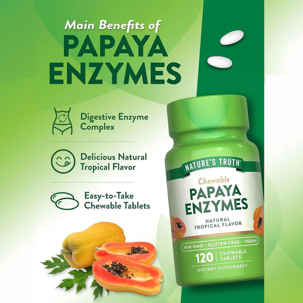 Papaya Enzymes 120 Chewable Tablets