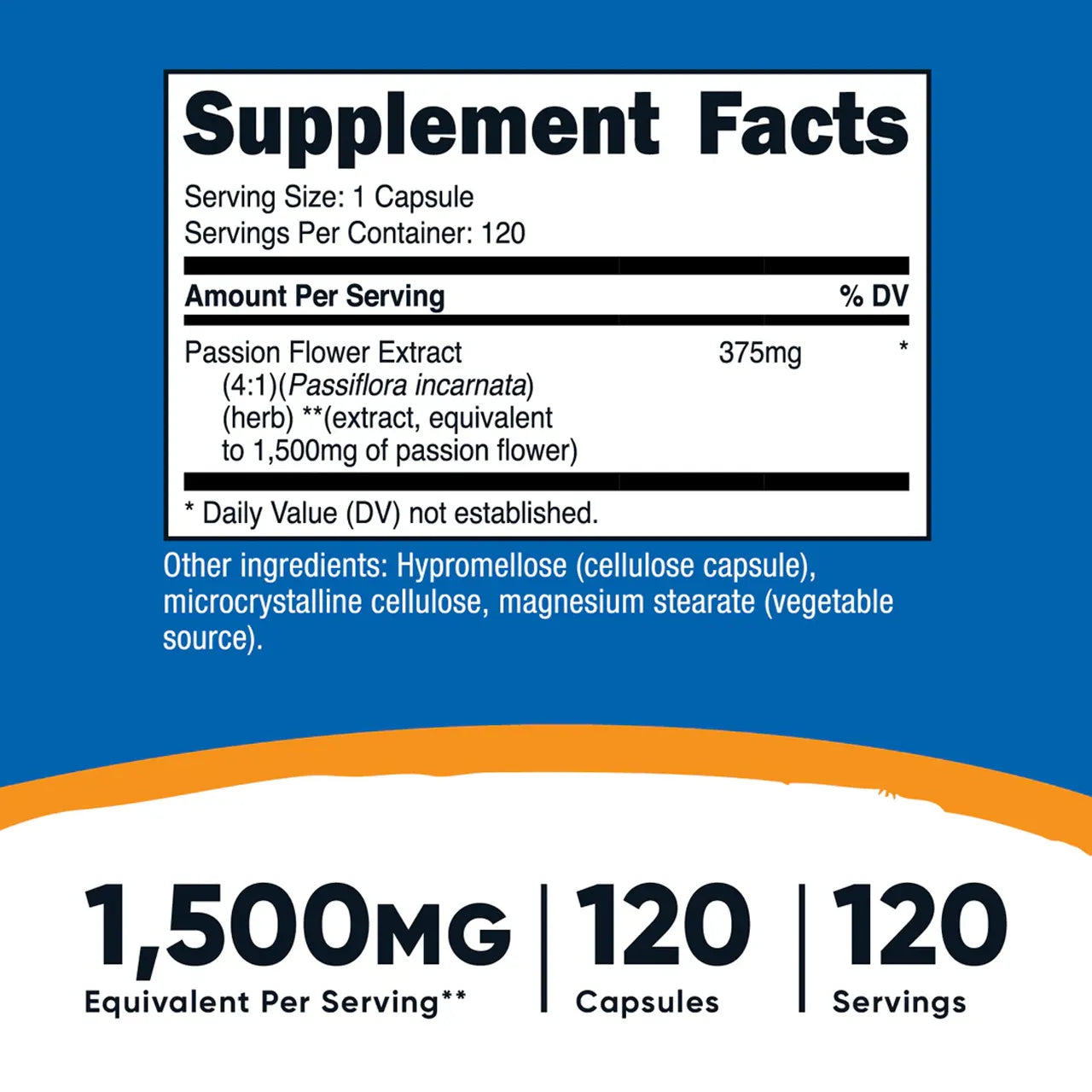 Passion Flower Extract 1500 mg 120 Capsules