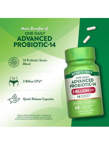 Advanced Probiotic-14 3 BILLION CFU 60 Capsules