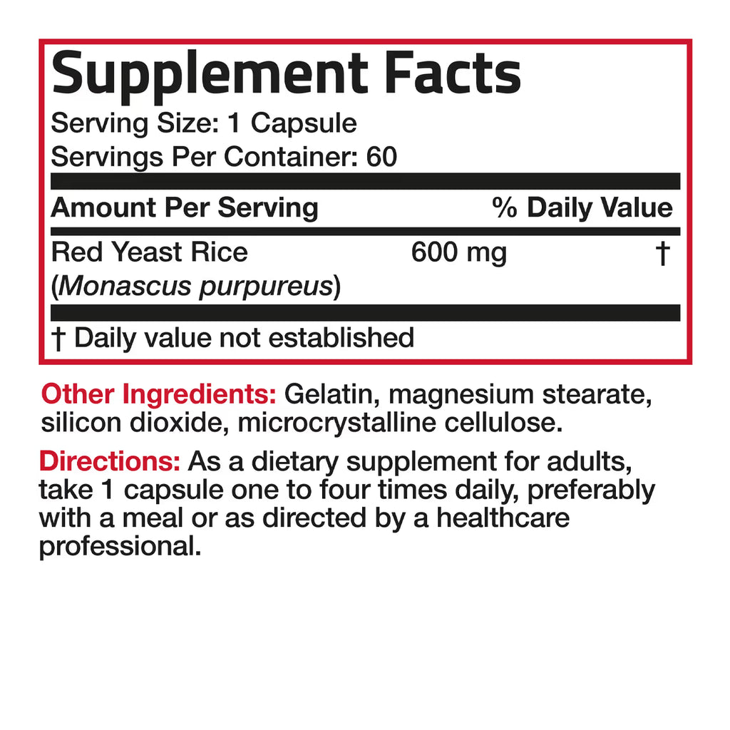 Red Yeast Rice 600 Mg 120 Capsules