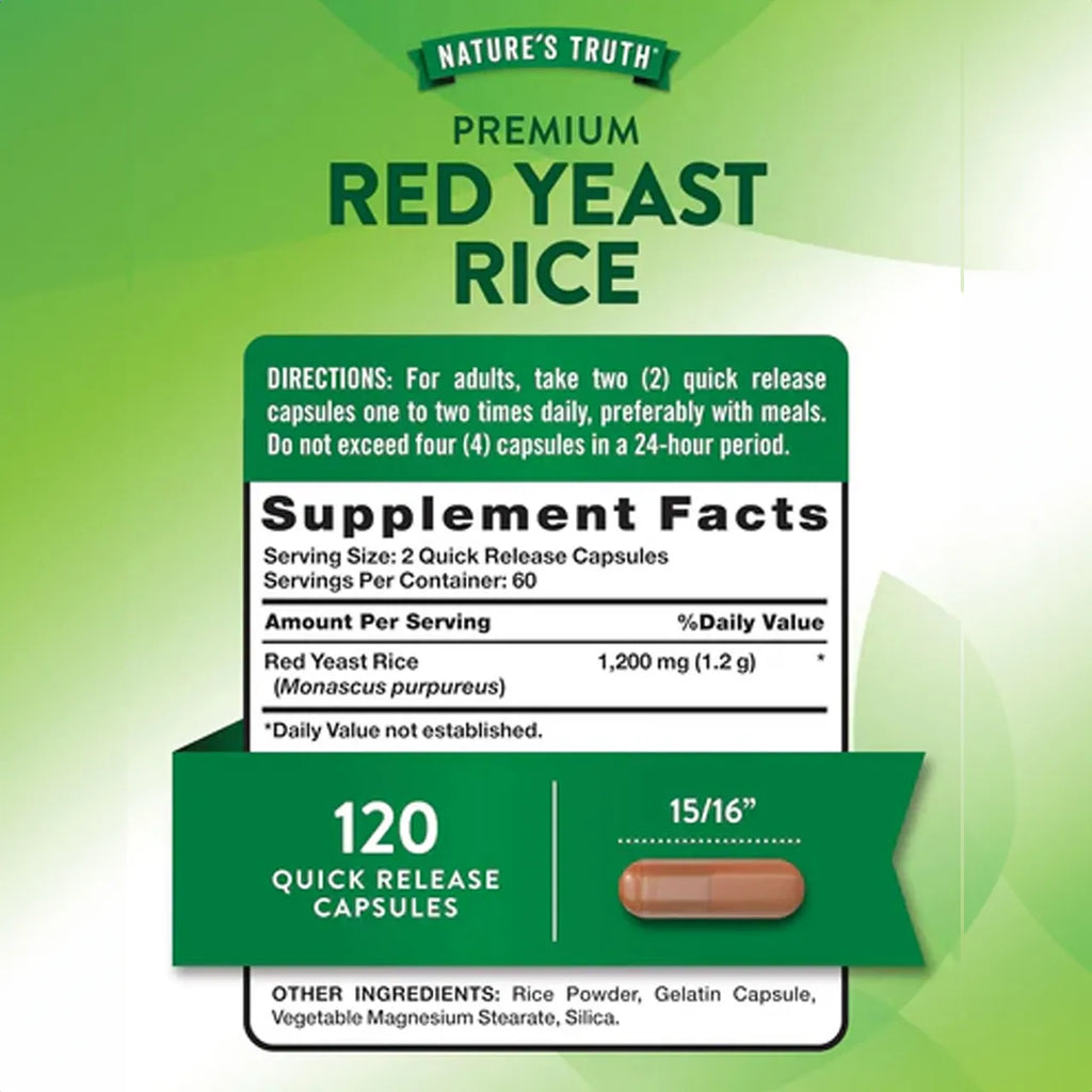 أرز الخميرة الحمراء 1200 ملغ 120 كبسولة