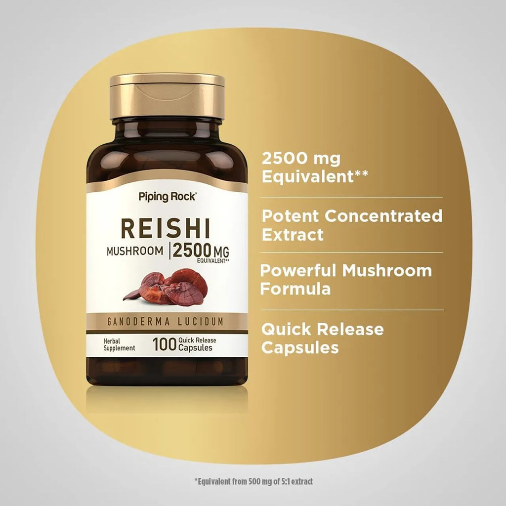 Reishi Mushroom 2500 MG 100 Capsules