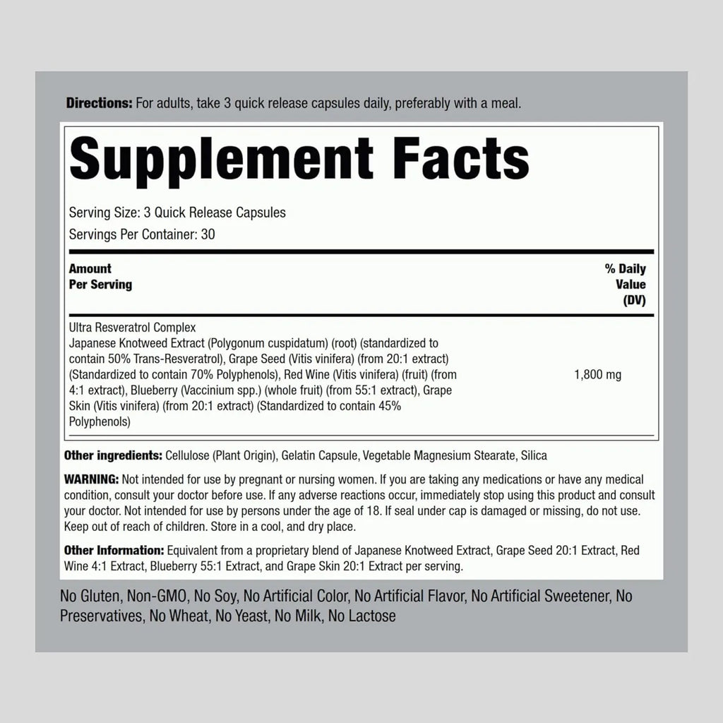 Resveratrol Complex 1800 mg 90 Capsules