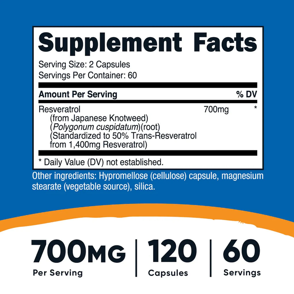 Resveratrol 700 mg 120 Capsules