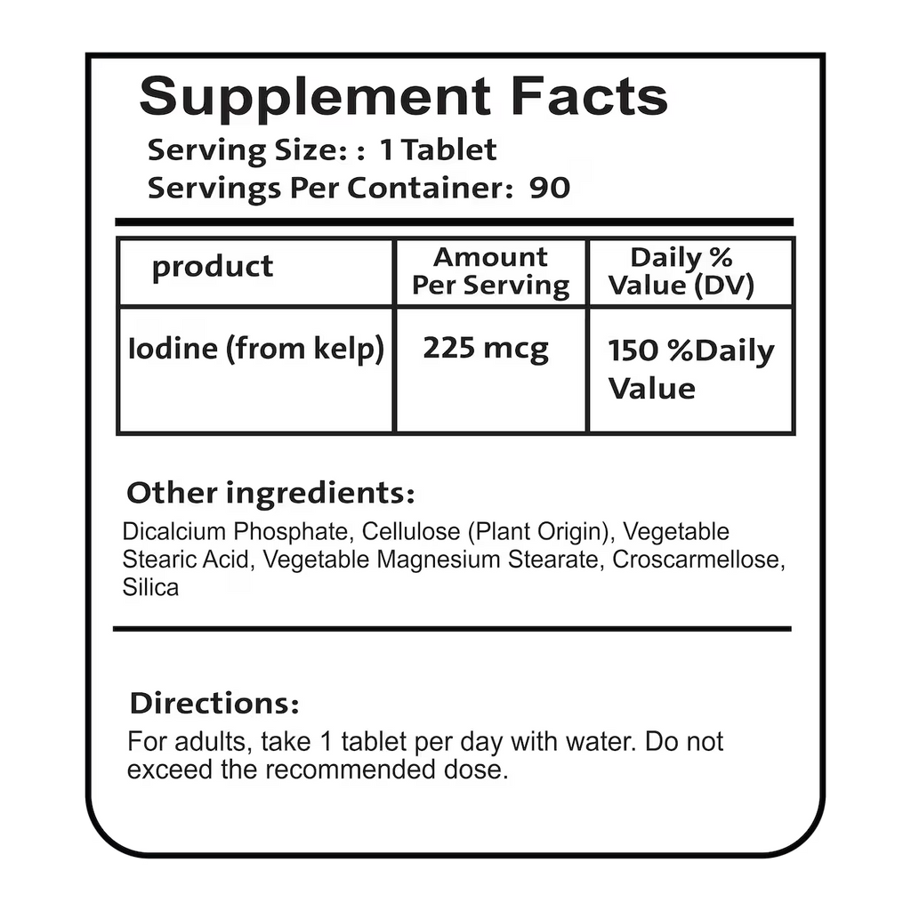 Sea Kelp 225 mcg 90 Tablets