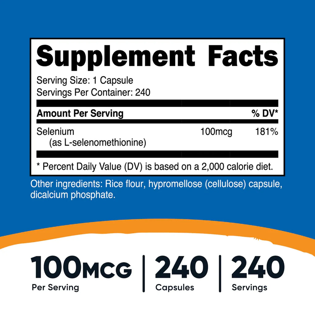 Selenium 100 mcg 240 Capsules