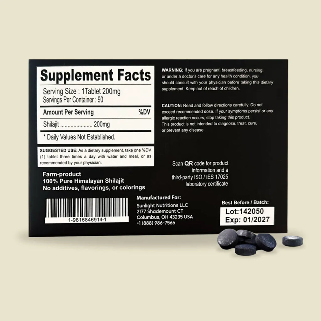 Shilajit Dry Drops 200 mg 90 Tablets