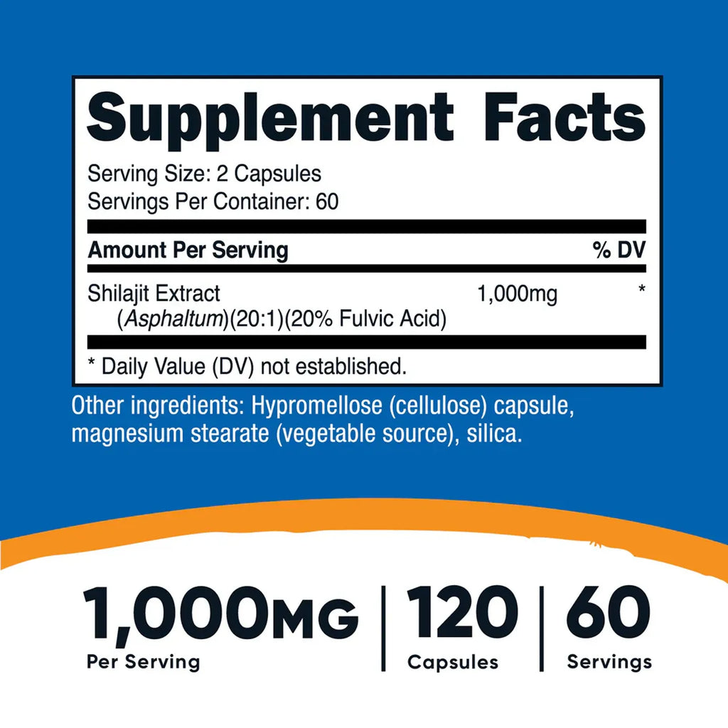 Shilajit 1000 mg 120 Capsules