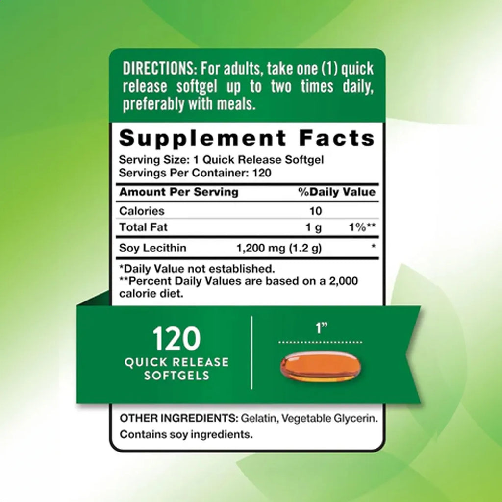Soya Lecithin 1200 mg 120 SOFTGELS