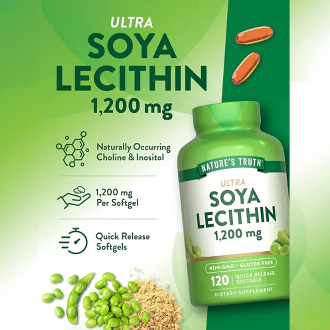 Soya Lecithin 1200 mg 120 SOFTGELS