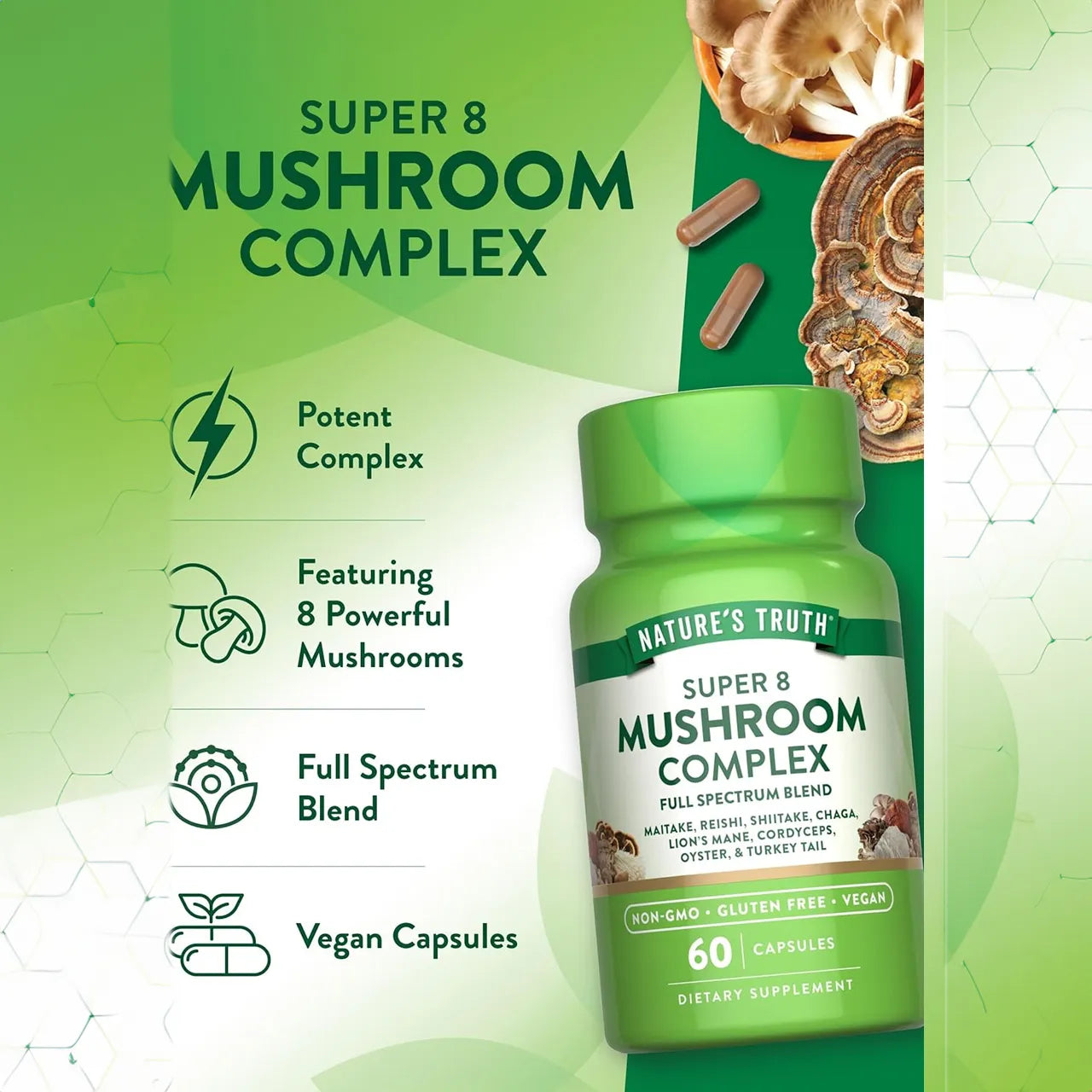 Super 8 Mushroom Complex 60 Capsules