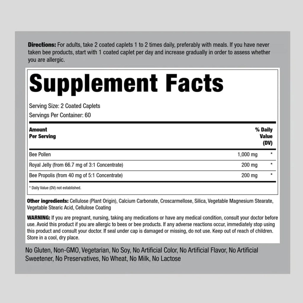Supreme Bee Pollen Complex 1000 mg 120 Coated Caplets