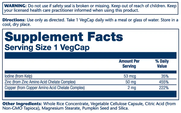 Zinc Copper, 100 Veggie Capsules