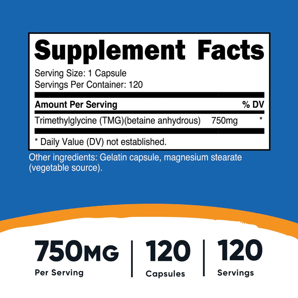 TMG 750 mg 120 Capsules