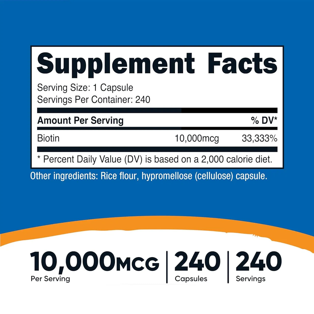 Transform Biotin 10000 mcg 240 Capsules