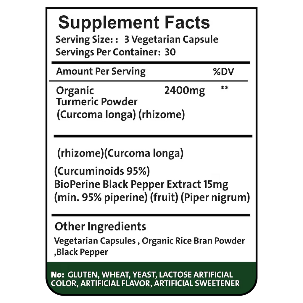 Turmeric Curcumin 2400 mg 90 Capsules