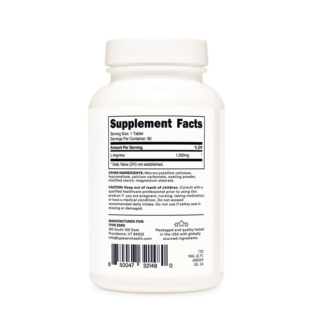 TypeZero L-Arginine 1000 mg 90 Tablets