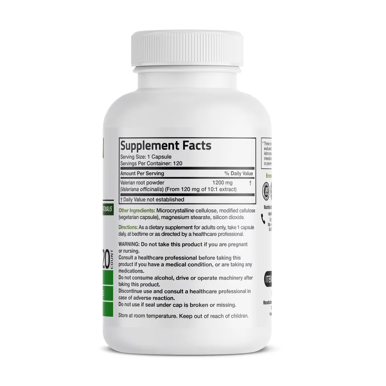 Valerian Root 1200 Mg 120 Capsules
