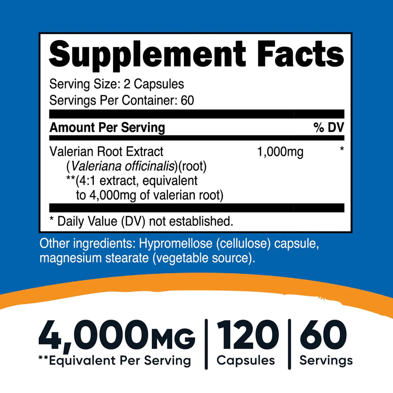 Valerian Root 4000 mg 120 Capsules