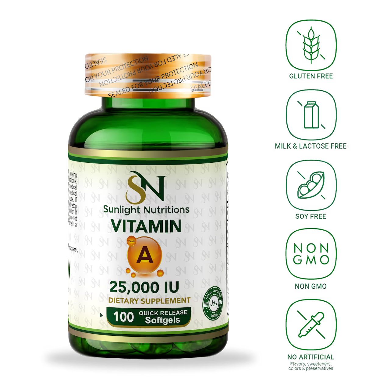 Vitamin A 25,000 IU 100 Softgels