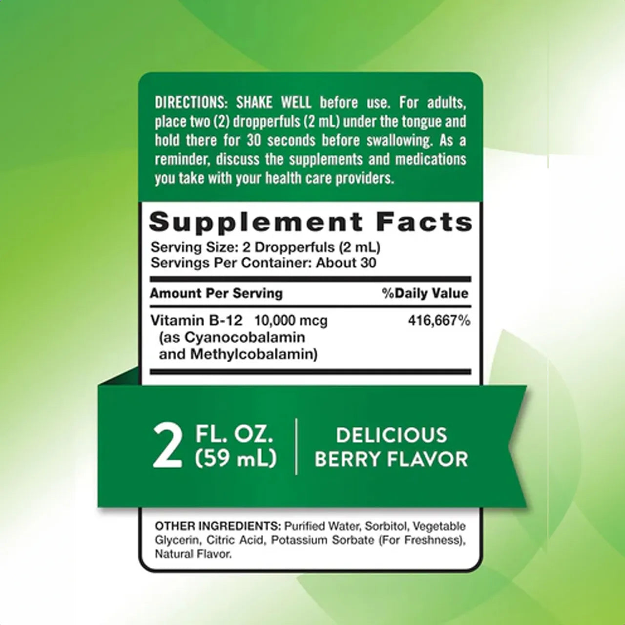 Vitamin B-12 Liquid 10000 mcg 59 ML