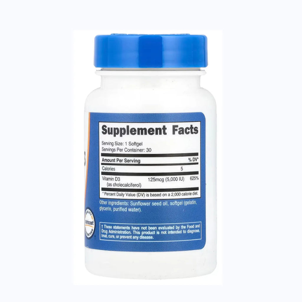 Vitamin D3 5000 IU 30 Soft gels