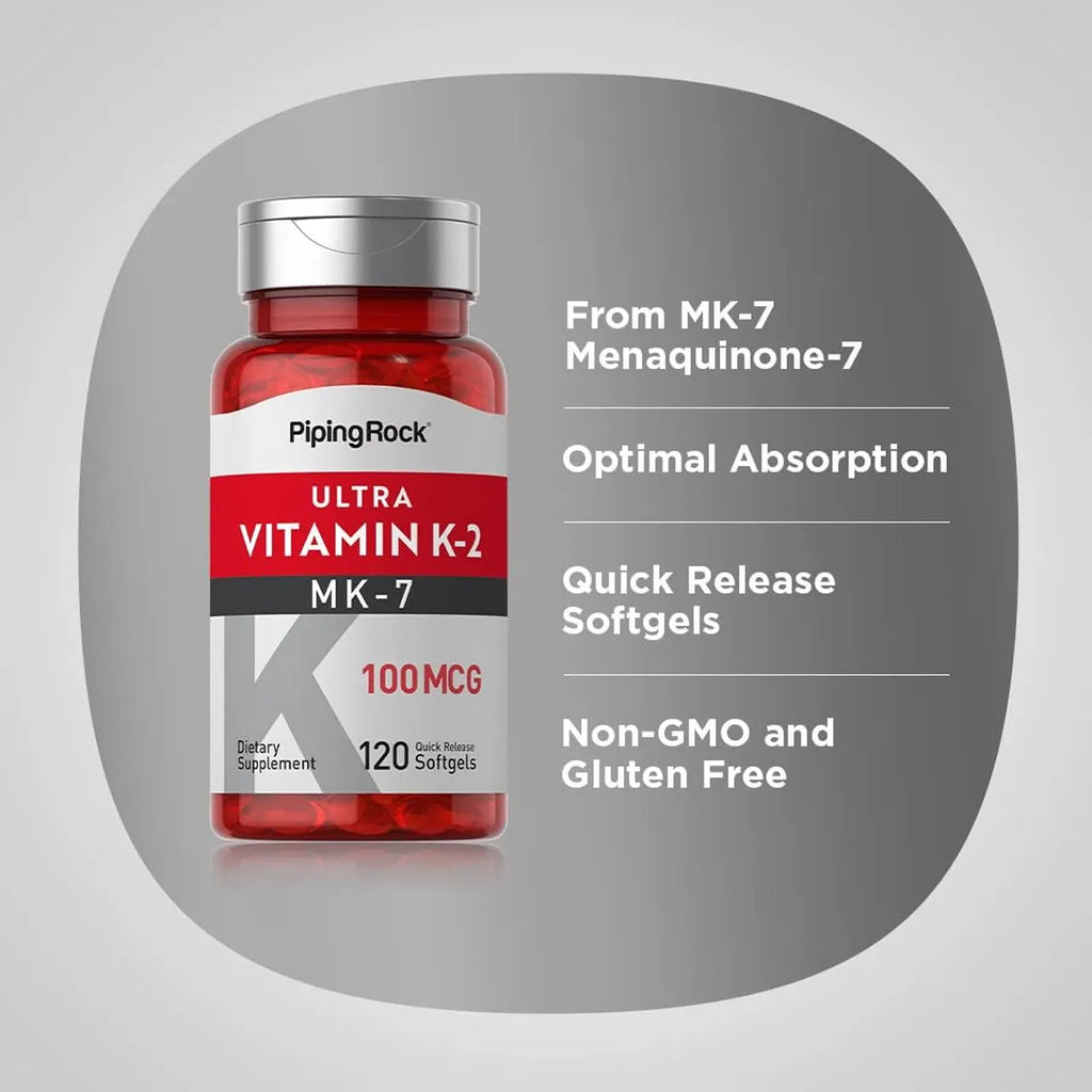 Vitamin K-2 with MK-7 100 mcg 120 Capsules
