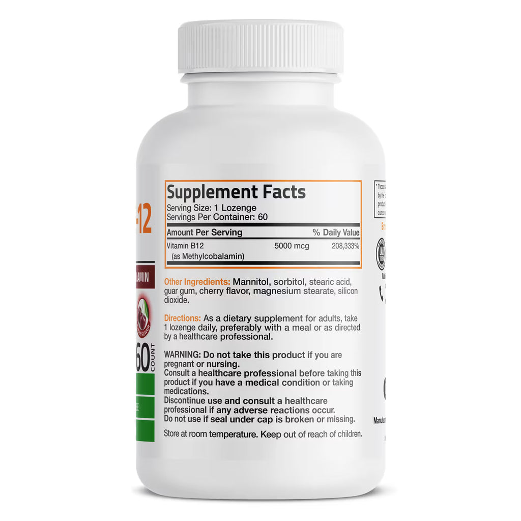Vitamin Methyl B-12 5000 MCG 60 Capsules