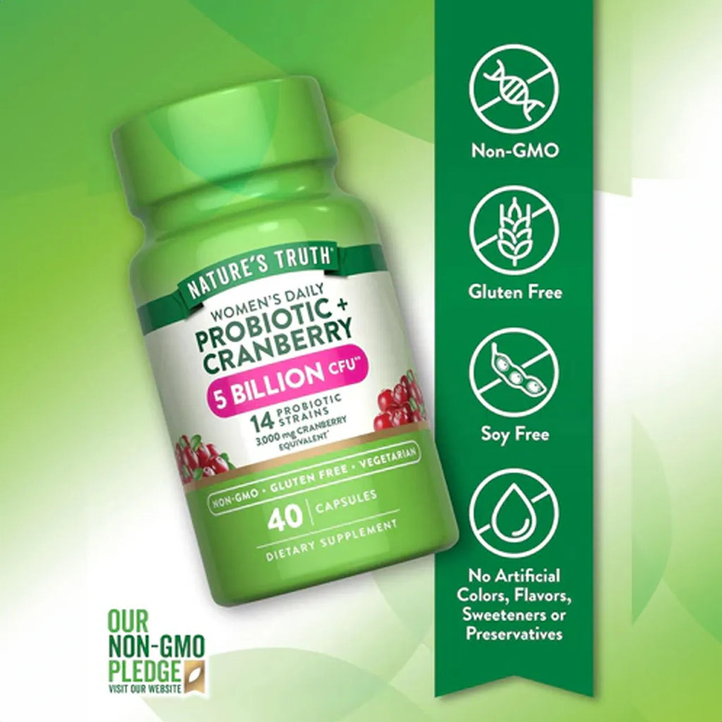 Women’s Probiotic + Cranberry 5 BILLION CFU 40 Capsules